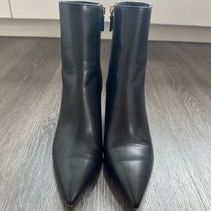 Stuart Weitzman Black Pointed-Toe Booties, Size 8, 2 inch heel